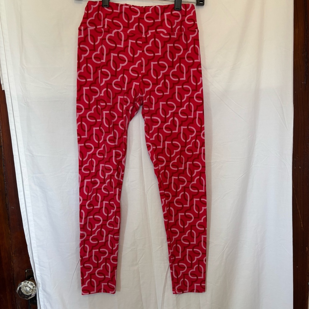 Red/Pink Heart Patterned Leggings LuLaRoe
